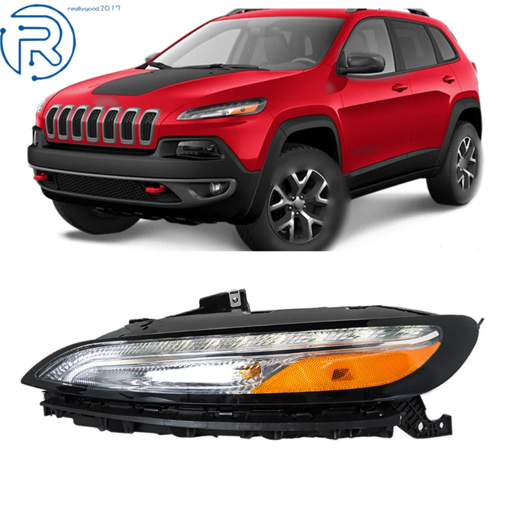 Halogen Headlight for Jeep Cherokee (2014–2018) Driver Side