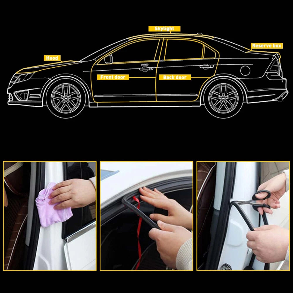 Rubber Windshield Trim Seal for Car Rear Front Window (10ft)