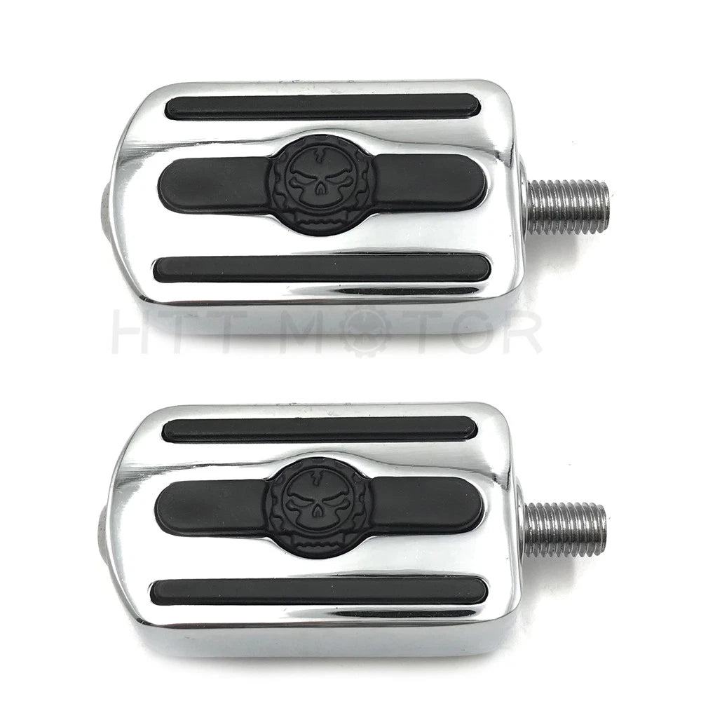 2X Chrome Gear Furious Skull Shifter Peg Toe Heel Rest Peg for Harley 1984–2017