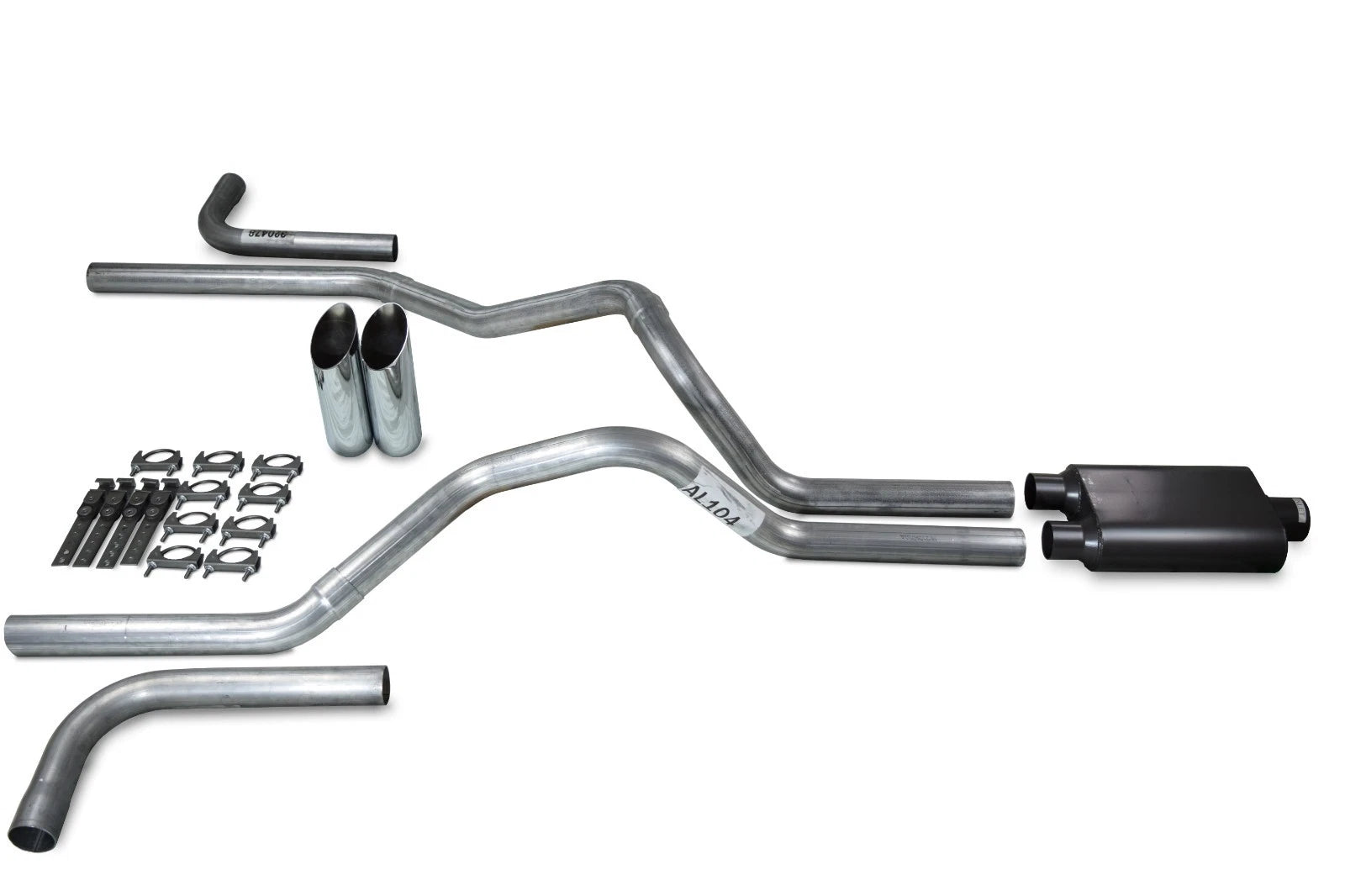2.5" Dual Exhaust Kit for Ford F150 (2015–2020) - 2 Chamber Slash Tips