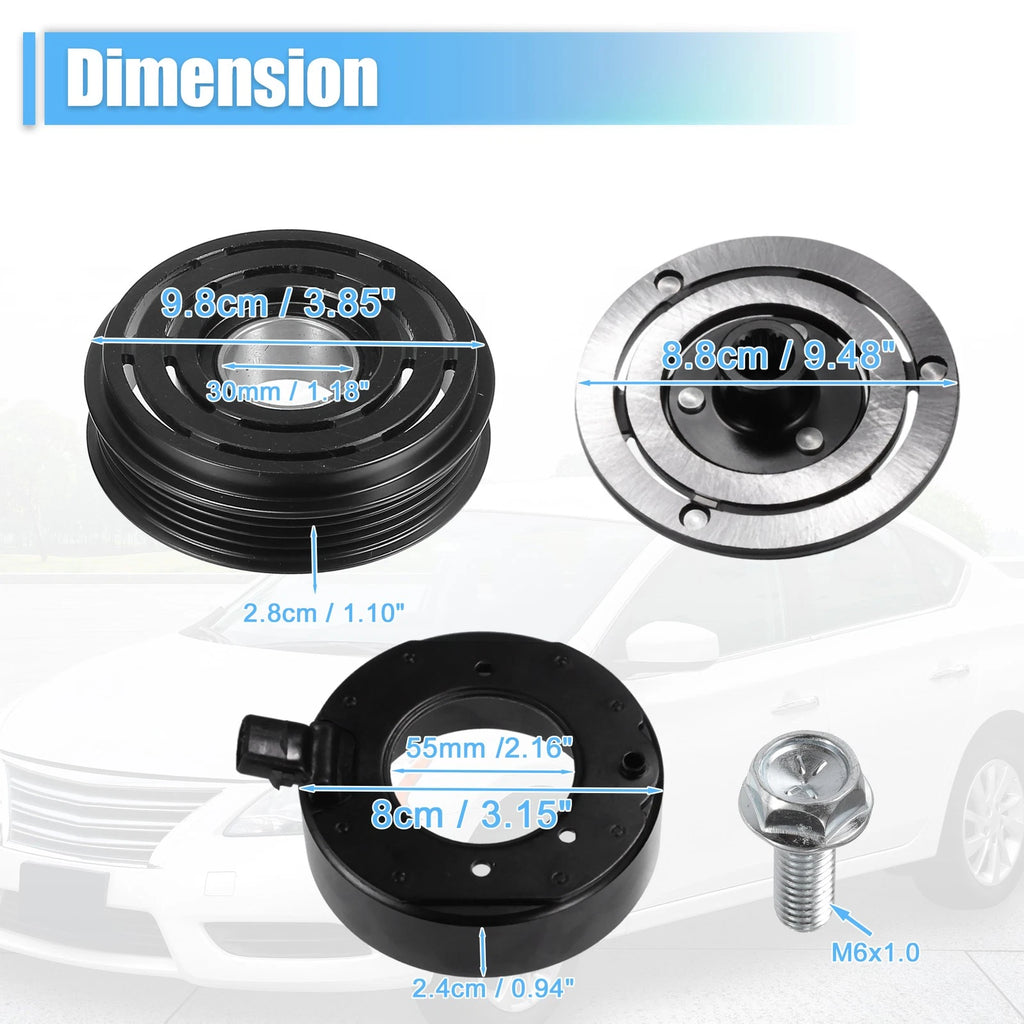 Set of 1 AC Compressor Clutch Kit for Subaru Outback (2005–2009)