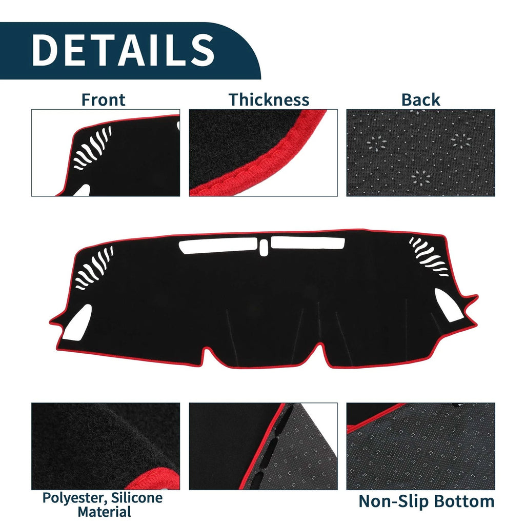 Dashboard Cover Mat for Subaru Levorg (2014–2020) Black Red Sun Protector