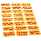 Mixed Fuel 40:1 Sticker for Commercial Use (Weather Proof)