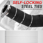 2" Wide Black Fiberglass Exhaust Header Wrap for Universal Use (50Ft)