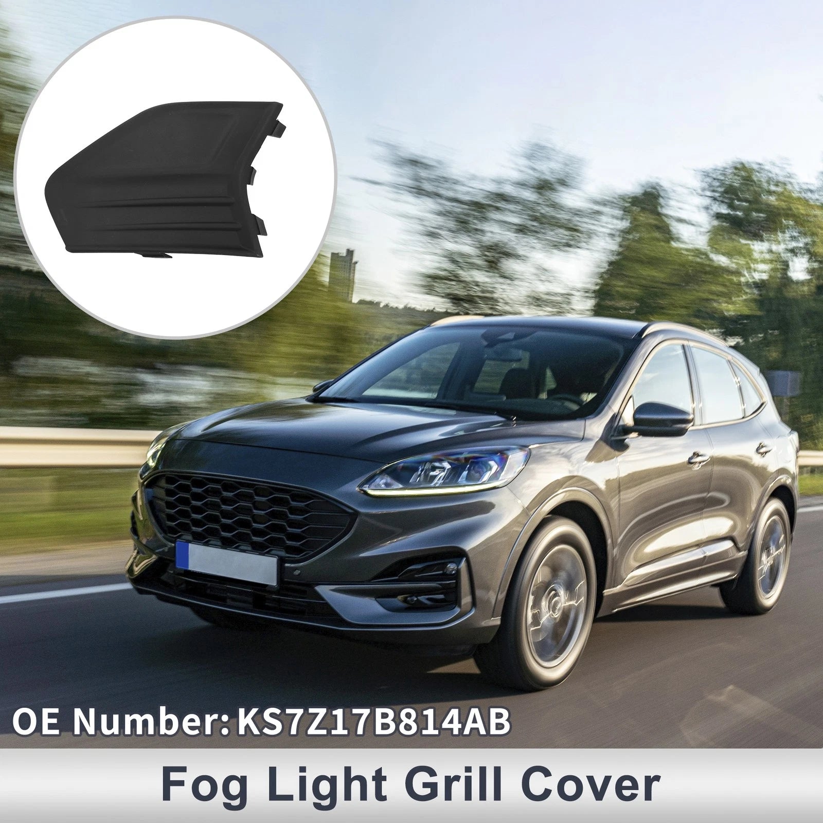 1 Pc Fog Light Grill for Ford Fusion (2019–2020) ABS Black
