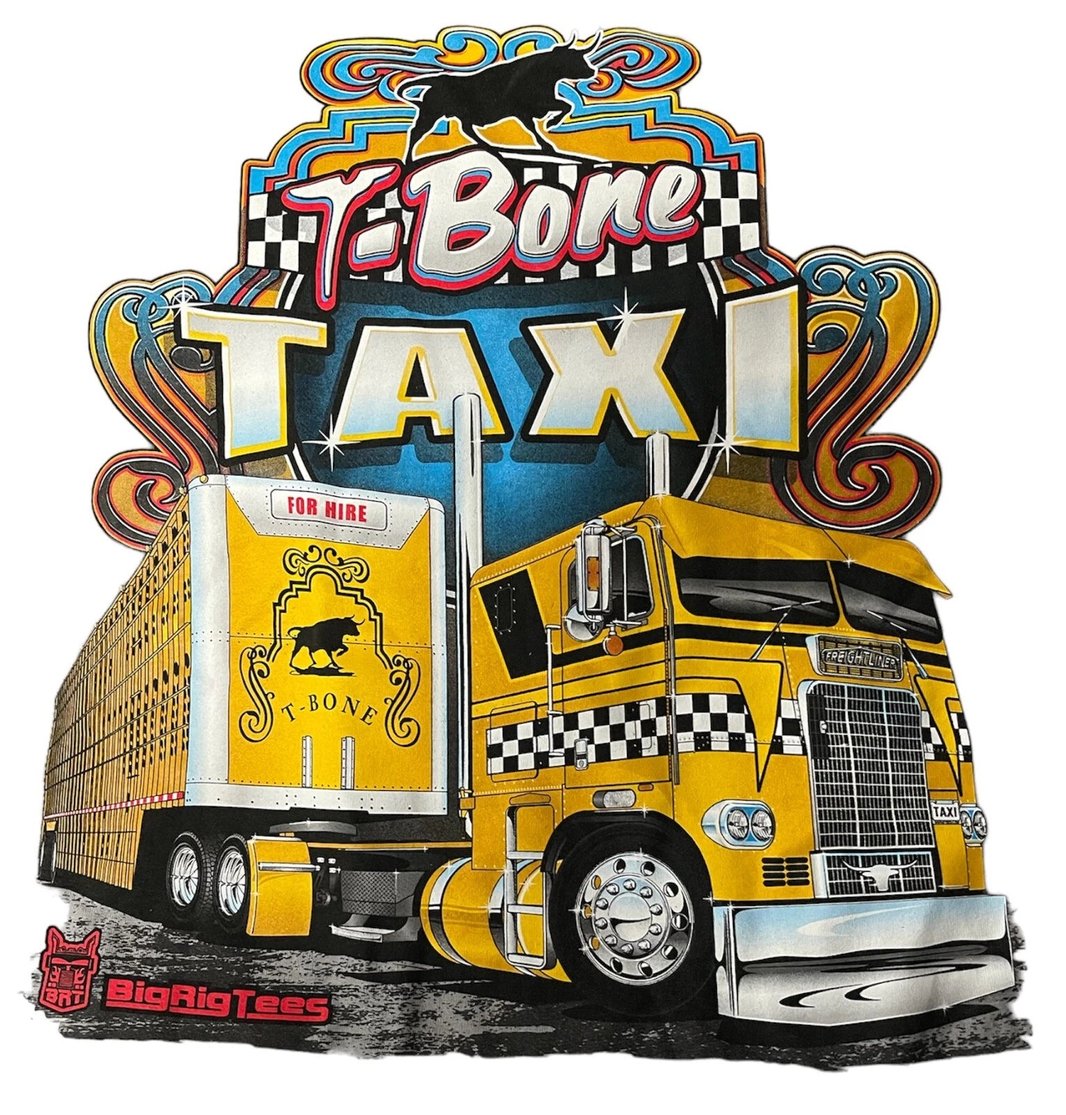 T-Bone Taxi Trucker T-Shirt for Big Rig Trucks