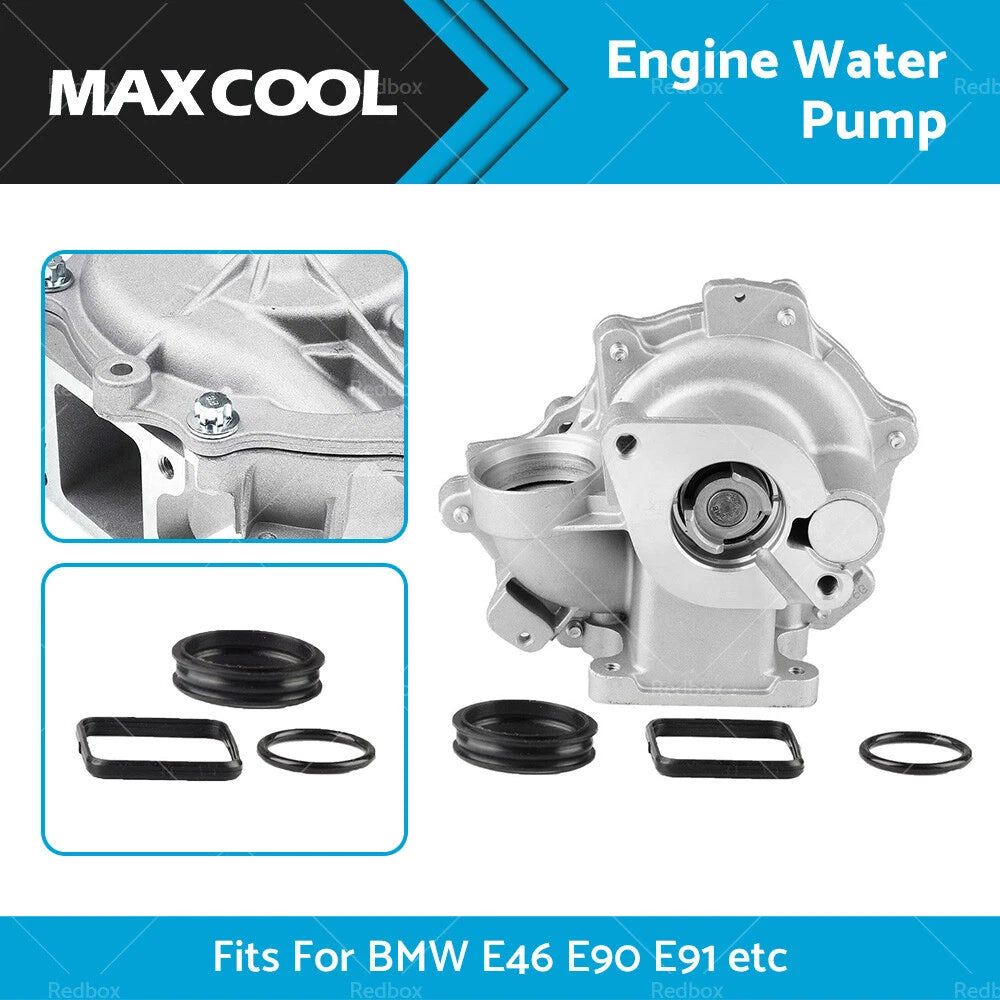 Water Pump w/ Seal for BMW E46 E90 E91 E83 E88 318i 316i 320i 118i 120i (1998–2013)