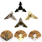 Set of 4 Antique Wooden Jewelry Box Corner Protectors