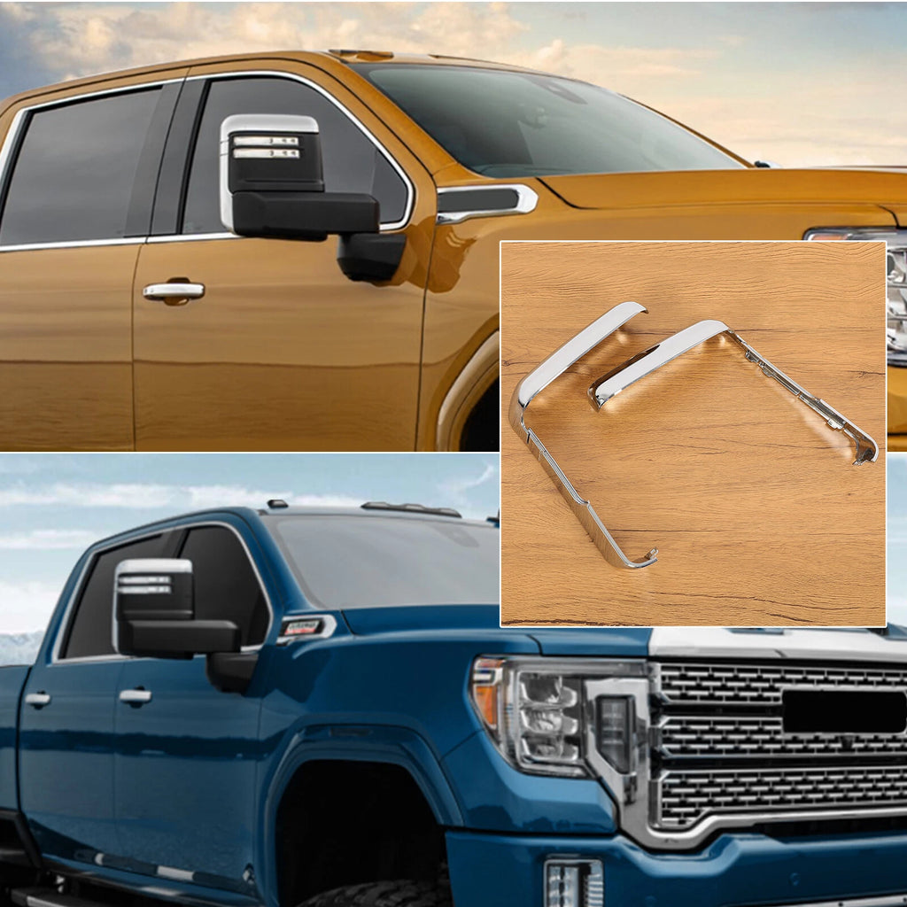 Set of 2 Mirror Cover Caps for Chevy Silverado GMC Sierra 2500 3500 HD (2020–2024)