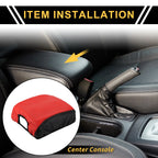 Center Console Lid Armrest Cover for Ford F-150 (2015–2020) Anti-Scratch Black Red