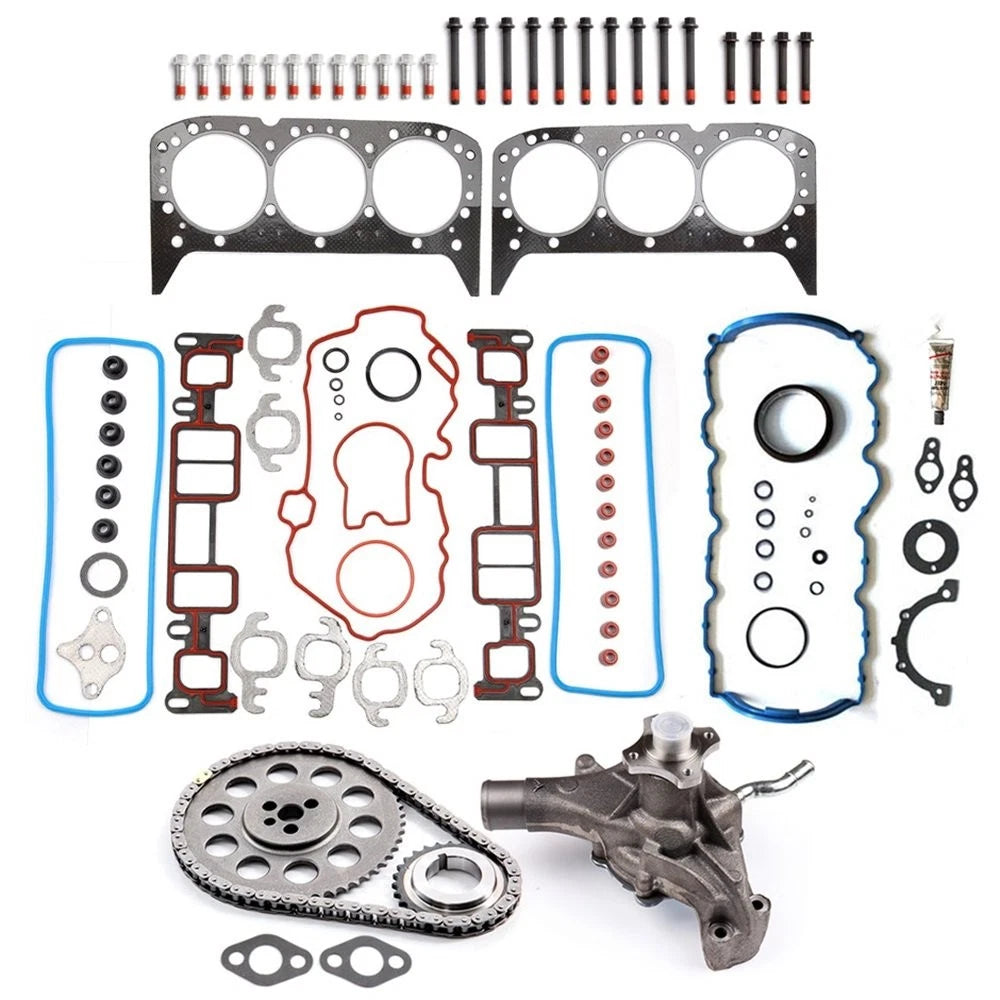Full Gasket Set with Head Bolts & Timing Chain Kit for Chevrolet GMC 4.3L (1996–2002)