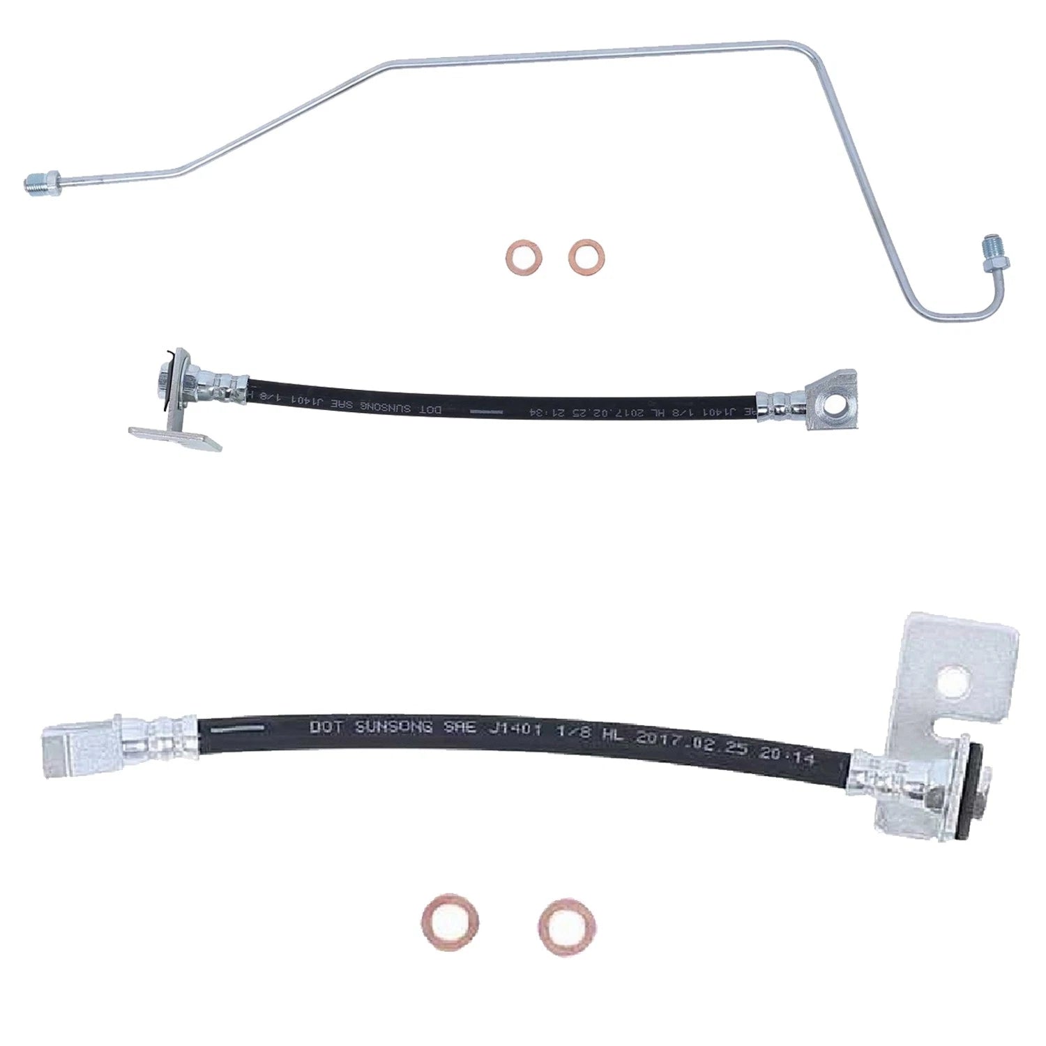 Sunsong Rear Left & Right Brake Hydraulic Hose Kit for Ford F-150 (2004–2008)