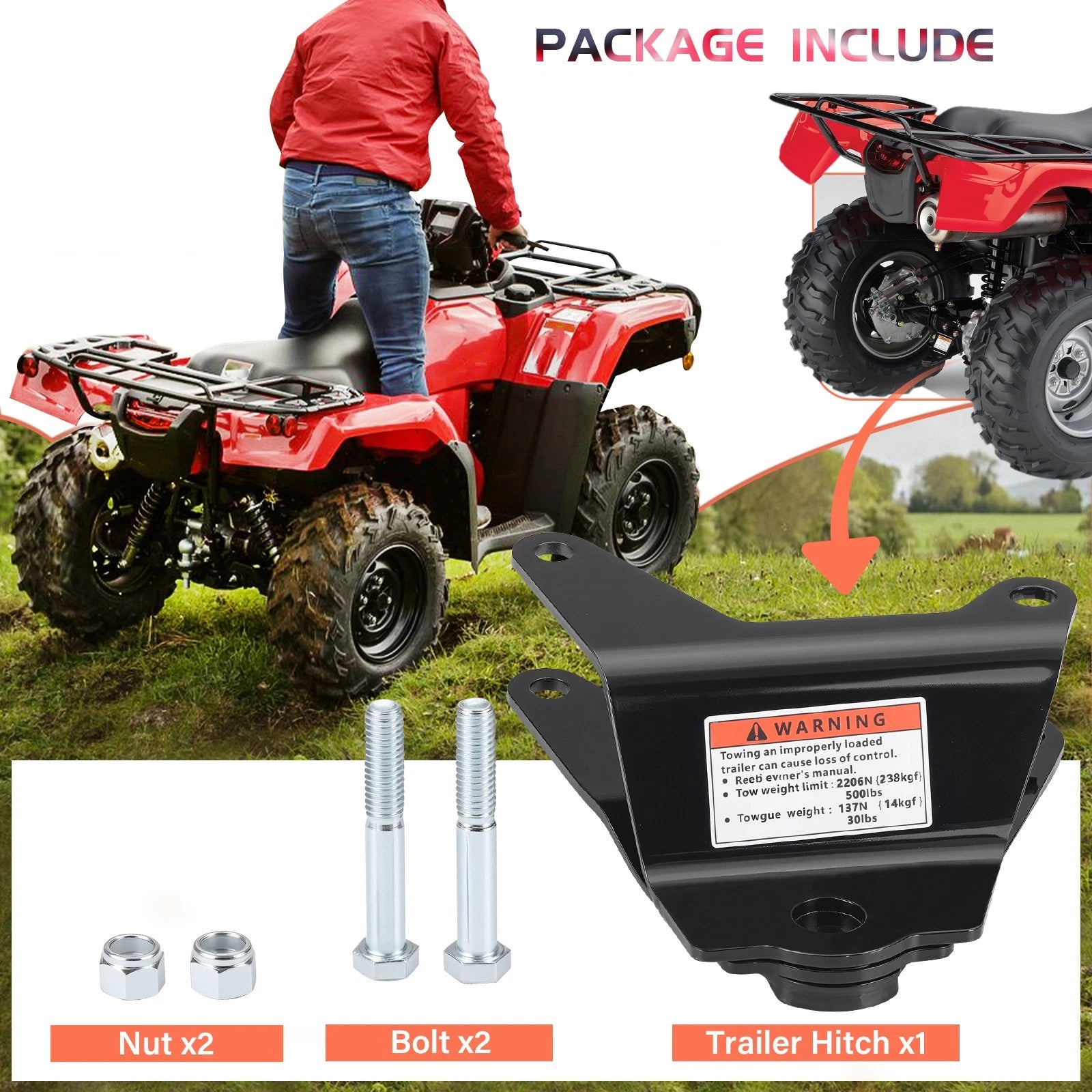 Tow Hitch for Honda Recon 250 TRX250TM (1997–2024)
