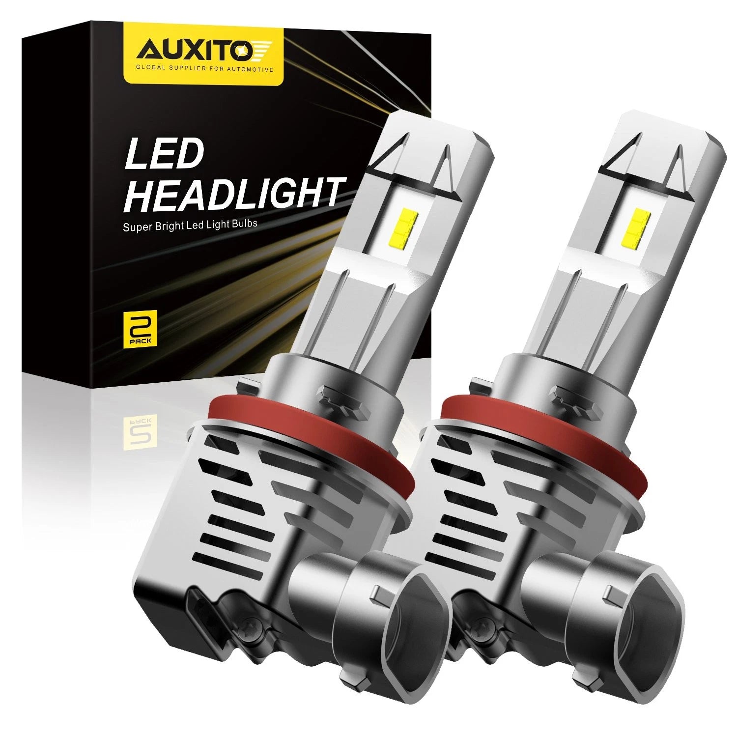 2X Auxito LED Headlight H11 Low Beam Bulb Canbus Kit 30000LM 6500K