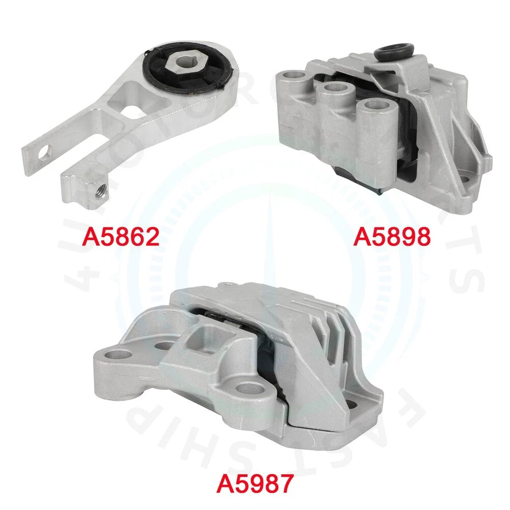 Set of 3 Engine Motor & Trans Mounts for Jeep Compass Renegade (2017–2021)