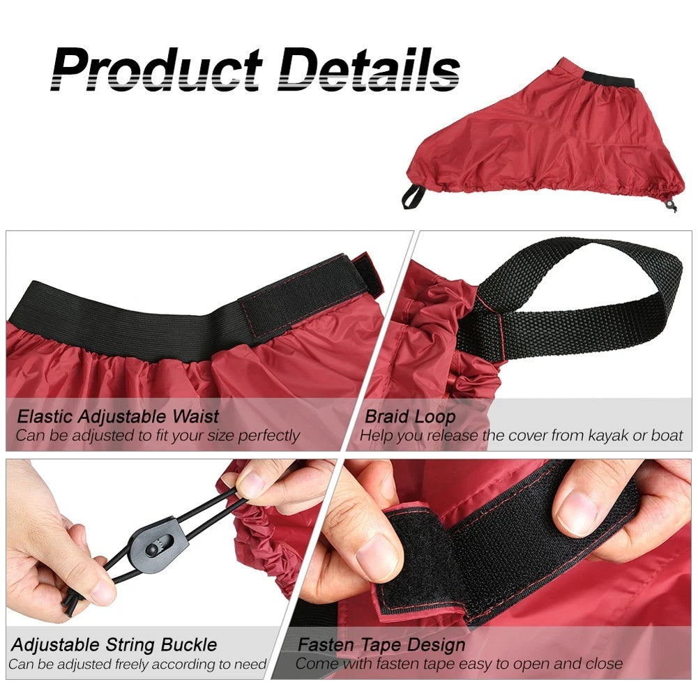 Adjustable Waist Cockpit Cover for Kayak Canoe Boat (Rain Protection)