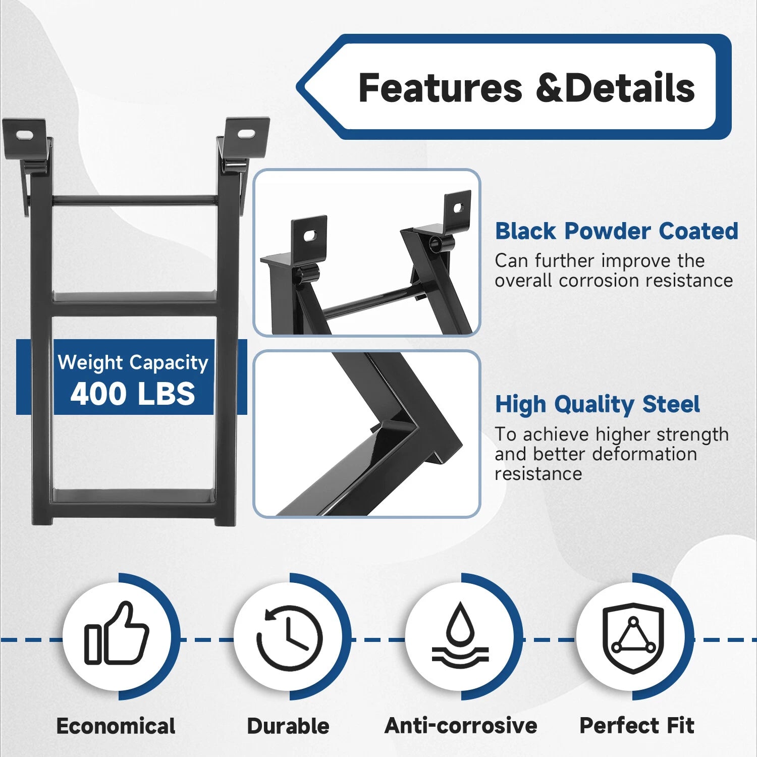 2X Retractable Tailgate Ladder for Truck (27")