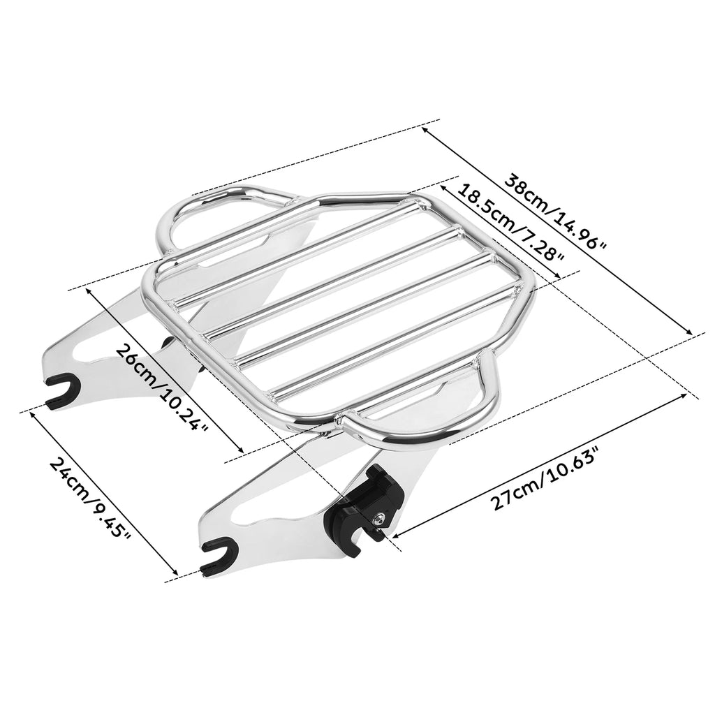 2-Up Mount Luggage Rack for Harley Touring Street Electra Road Glide (2009–2025)