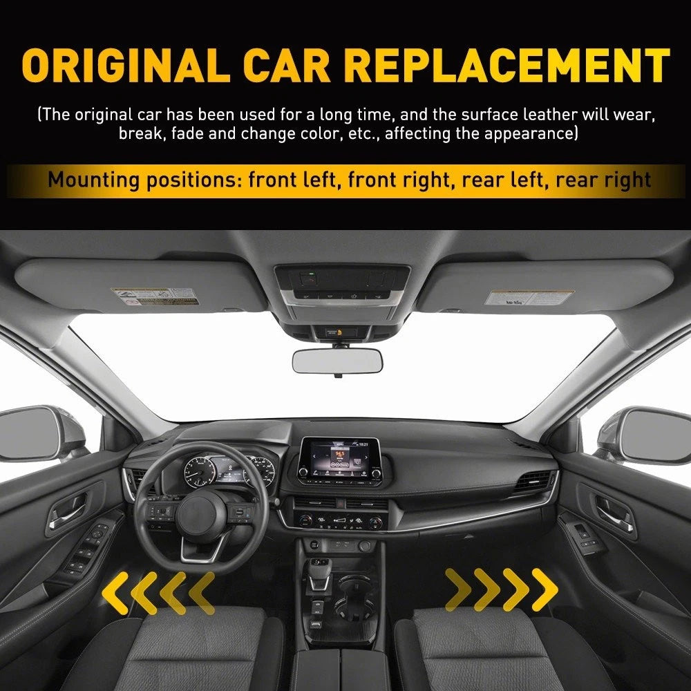 Set of 4 Black Leather Interior Door Panels for Nissan Rogue (2014–2020)