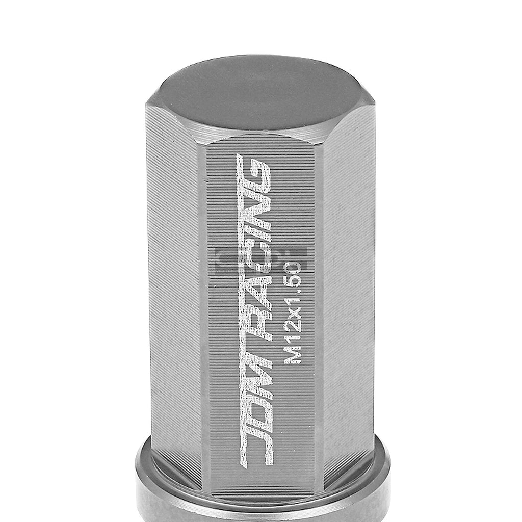 Set of 20 Closed End M12x1.5 Gun Metal Aluminum Lug Nuts + Adapter