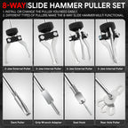 Slide Hammer Dent Puller Set for Auto Body Repair Tools (13 Pcs)