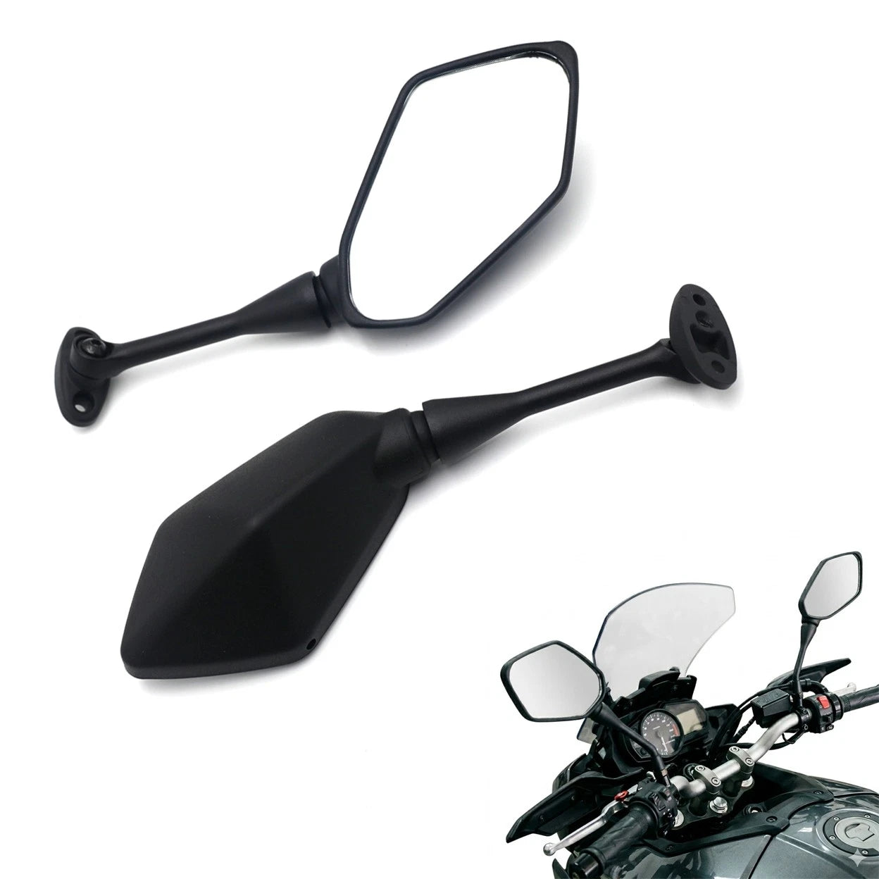 Black Rearview Side Mirrors for Honda CBR600RR CBR600RA CBR1000RR (2003–2026)