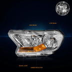 Factory Style Headlight Chrome Housing for Ford Ranger XL XLT (2019–2023)
