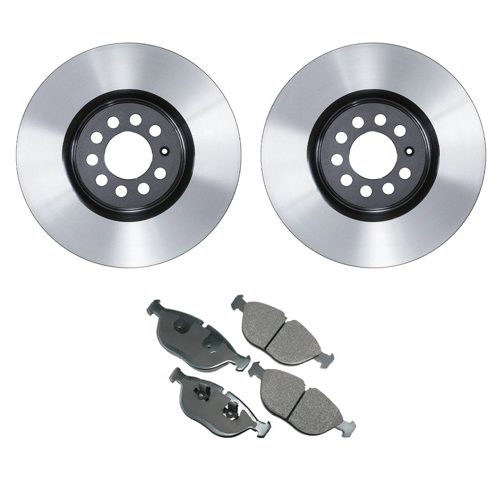 Front Rotors & Akebono EURO Ceramic Brake Pads Kit for Audi TT Quattro (1998–2006)