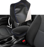 Leather Console Lid Armrest Cover for Kia Soul (2014–2019) Blue Stitch