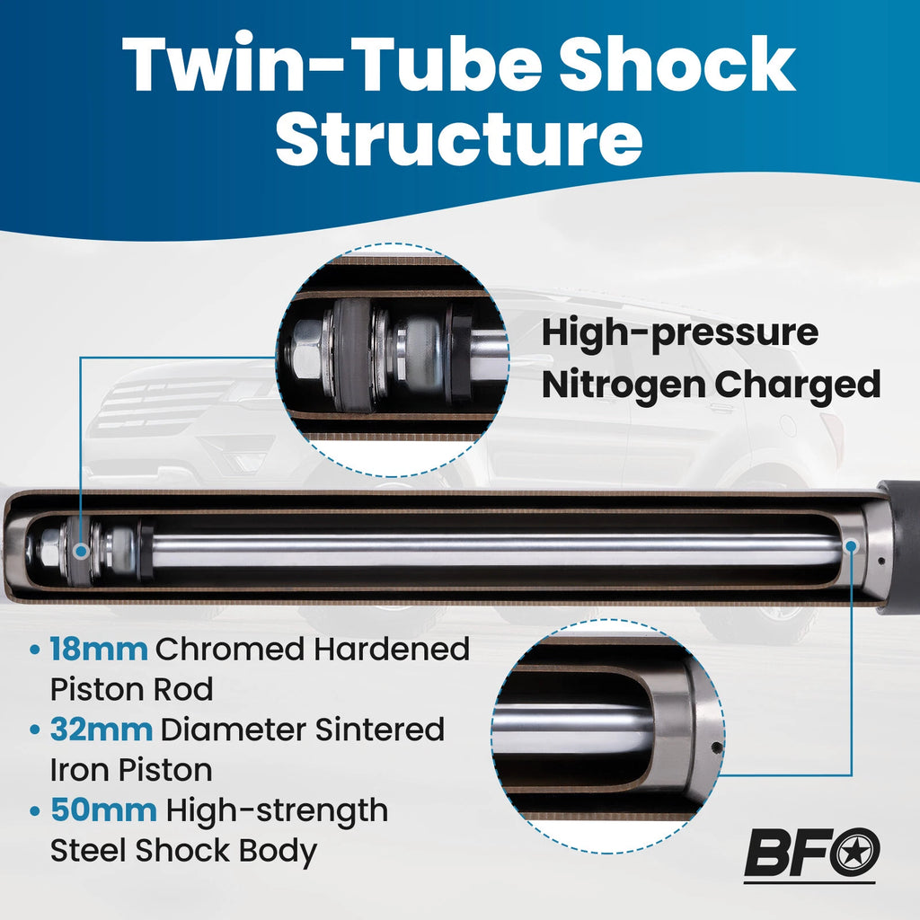 Front Shocks for Ram 2500 3500 4WD (2003-2023) with 3"-4.5" Lift Kit