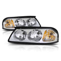 Chrome Housing Amber Corner Signal Headlight Lamps Pair for Chevy Impala (2000–2005)