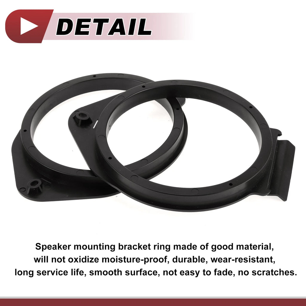 Set of 2 Speaker Spacer Ring Adaptors for Chevrolet Colorado (2015–2020) 6.5" ABS