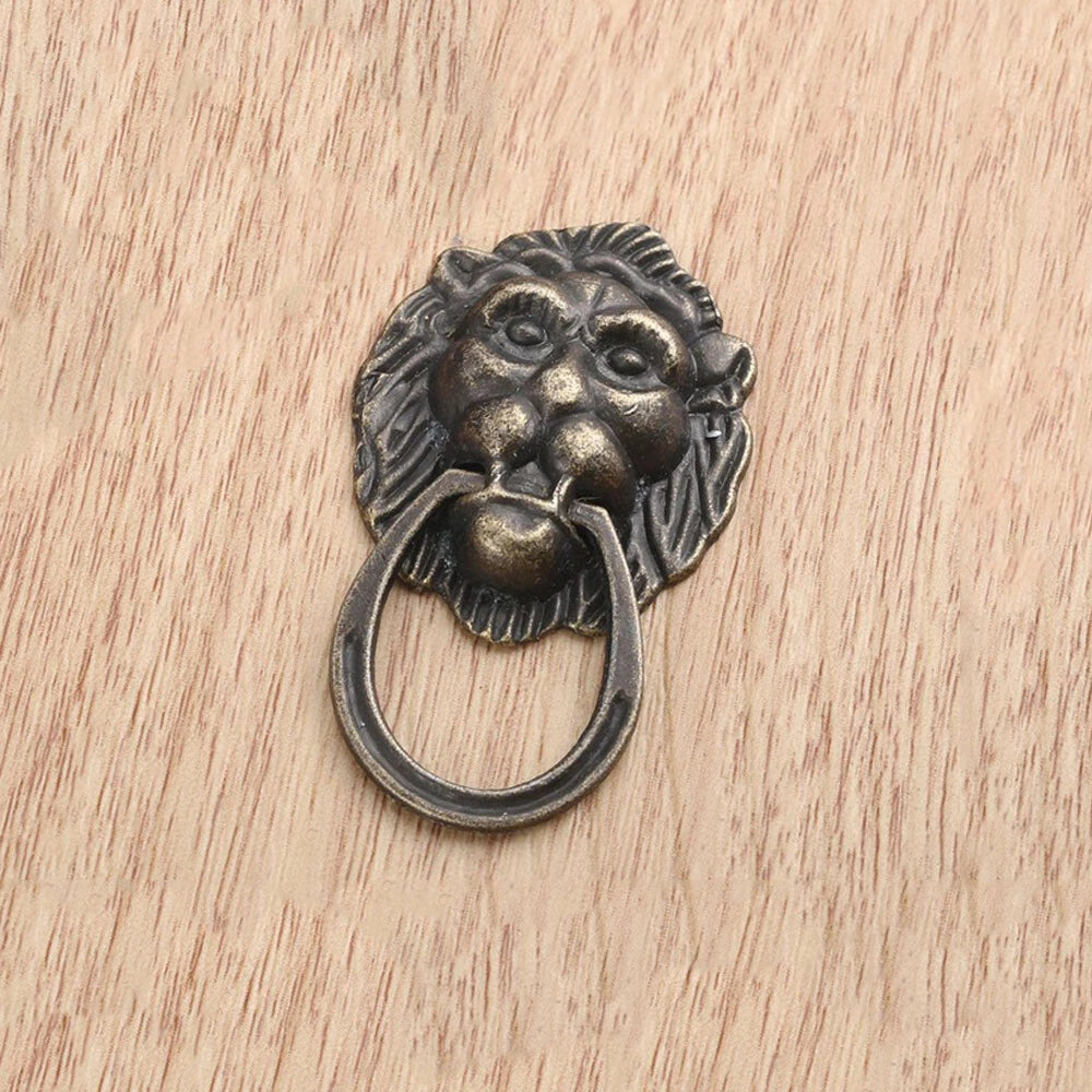 5Pcs Vintage Lion Head Door Pull Handle Knob Zinc Alloy for Cabinets