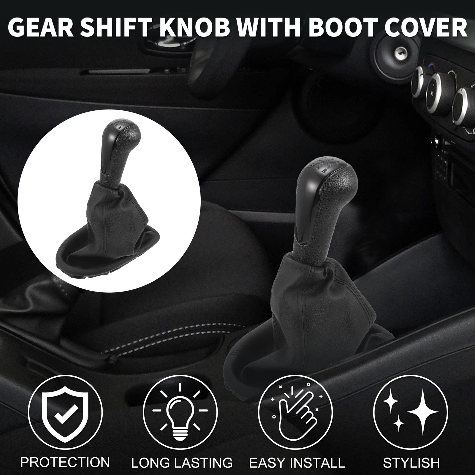 5 Speed Manual Gear Shift Knob with Cover for Chevrolet Spark (2011–2016)