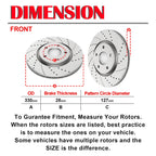 Front Drilled Disc Rotors Brake Pads for Dodge Grand Caravan (2008-2020)