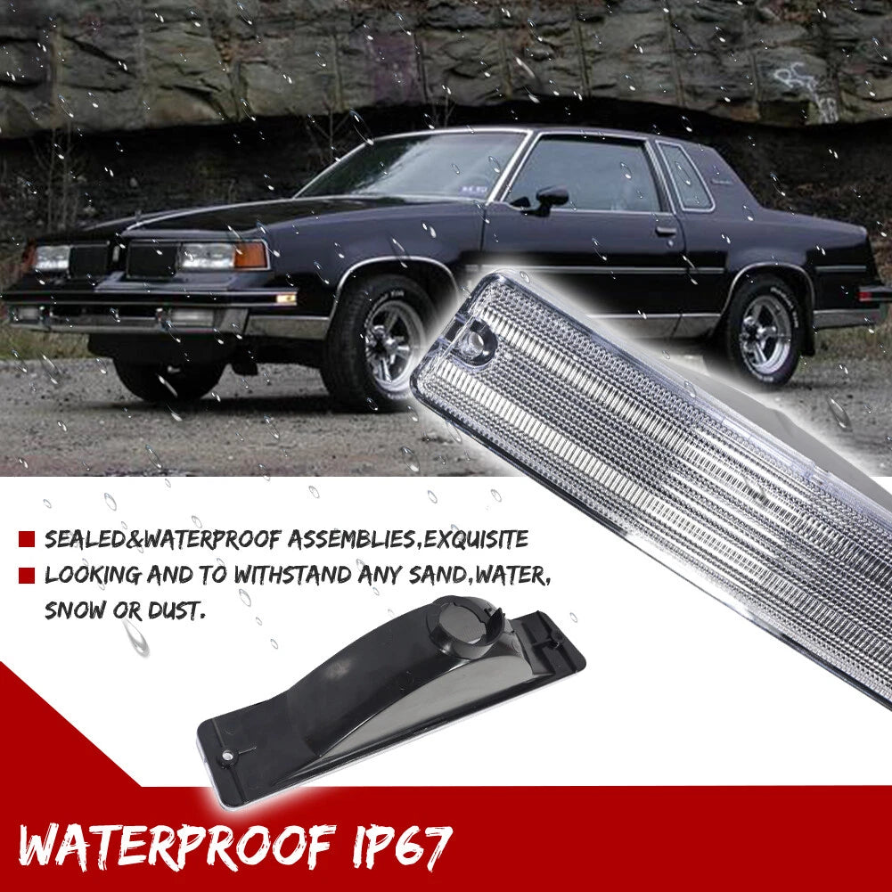2X Clear Front Bumper Parking Signal Lights for Oldsmobile Cutlass Supreme (1981–1988)