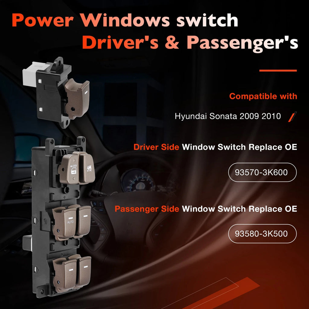 Master Power Window Control Switch Kit for Hyundai Sonata (2009-2010)