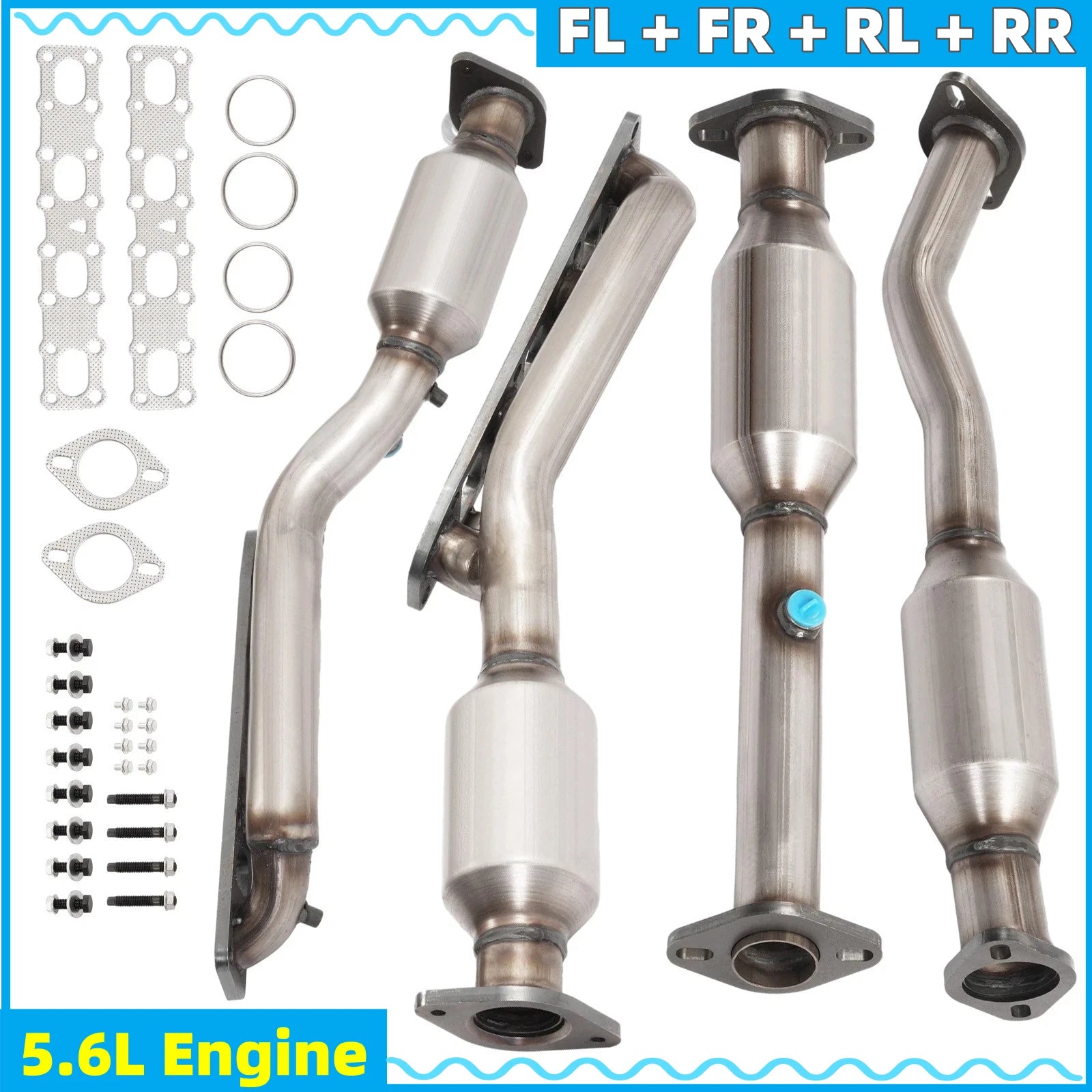 4X Catalytic Converters for Nissan Titan Armada 5.6L (2004–2013)