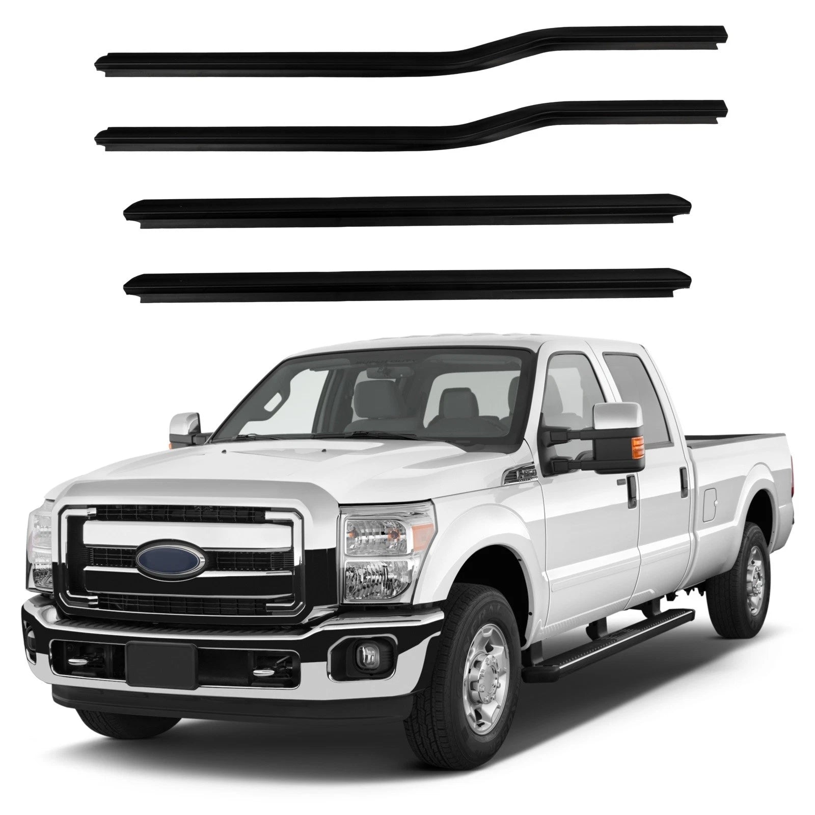Set of 4 Weatherstrip Window Sweep Seals for Ford F250 F350 F450 Super Duty