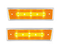 Amber LED Dual Function Side Marker Lights w/ Trim for Chevy C10 (1981–1986)
