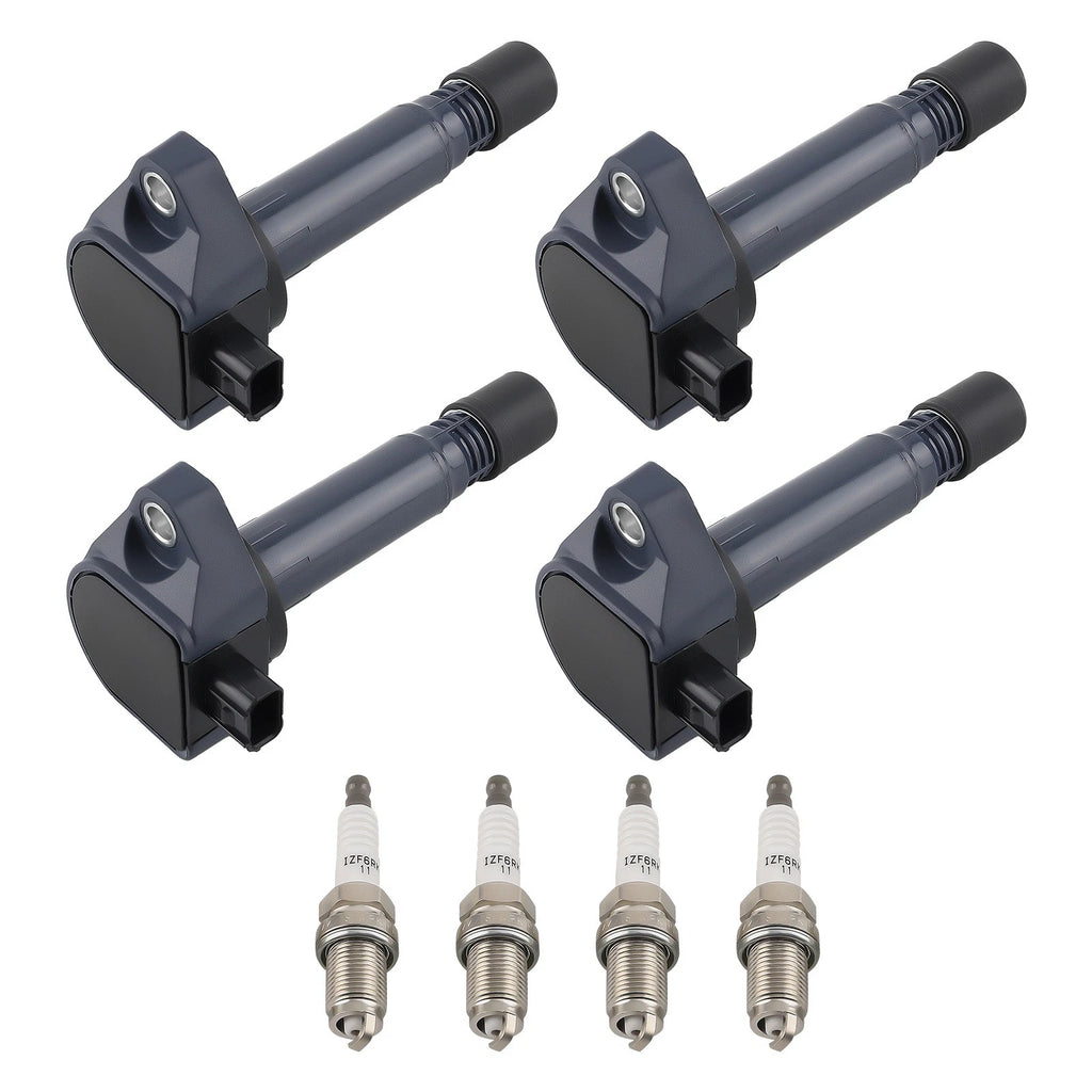 Set of 4 Ignition Coils + Spark Plugs for Honda Civic L4 1.8L (2006–2011) UF582