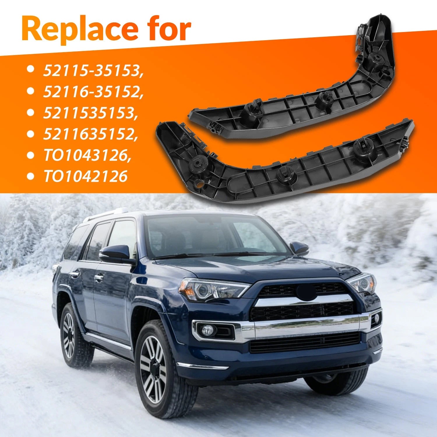 Set of 2 Front Bumper Retainer Brackets for Toyota 4Runner (2014–2024)
