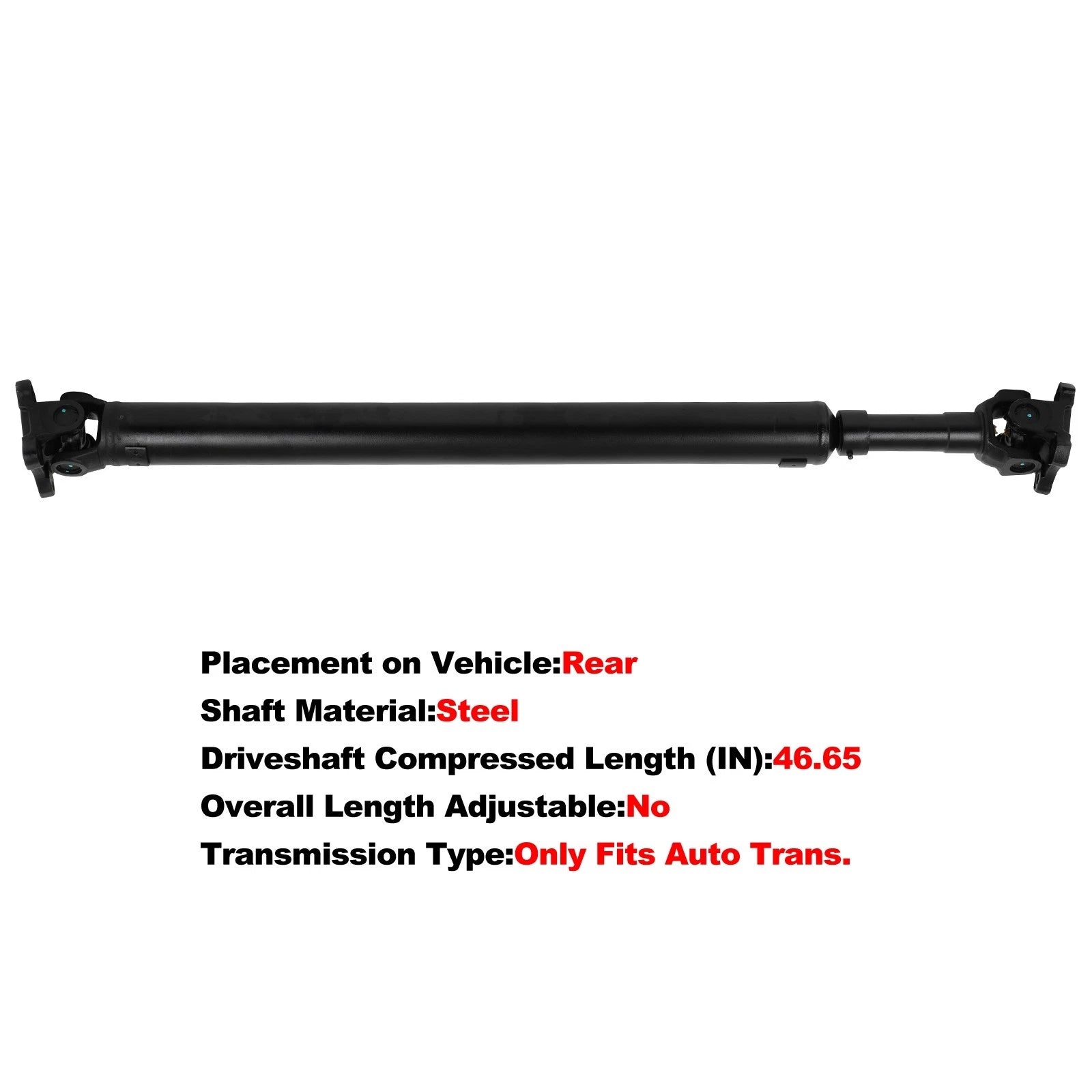 AWD Driveshaft Prop Shaft Assembly for Jeep Commander Grand Cherokee (2005–2010)
