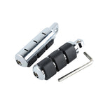 Chrome Anti Vibration Rubber Footpeg Pegs for Harley Softail Dyna