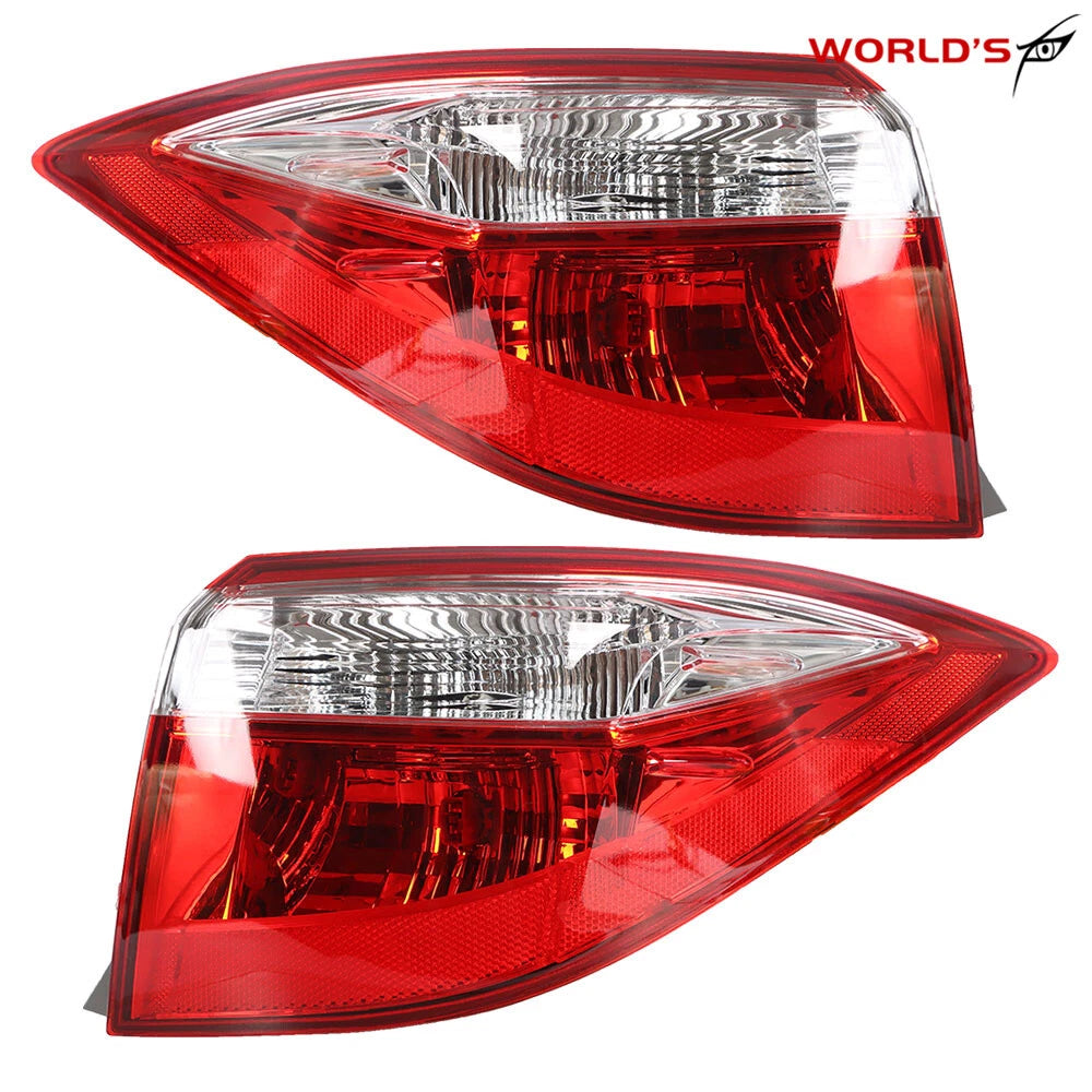 Set of 2 Outer Tail Lights for Toyota Corolla (2014–2016) Red Clear