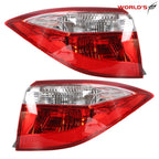 Set of 2 Outer Tail Lights for Toyota Corolla (2014–2016) Red Clear
