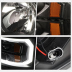 C-Shape LED DRL + Sequential Turn Signal Projector Headlights for Silverado (2007–2014)