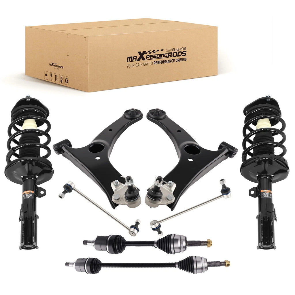 10x Front CV Axle, Struts, Lower Control Arm, Sway Bar for Corolla (2003–2008)