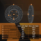 Brake Rotors and Pads Kit for Cadillac Escalade (2002–2006) RWD