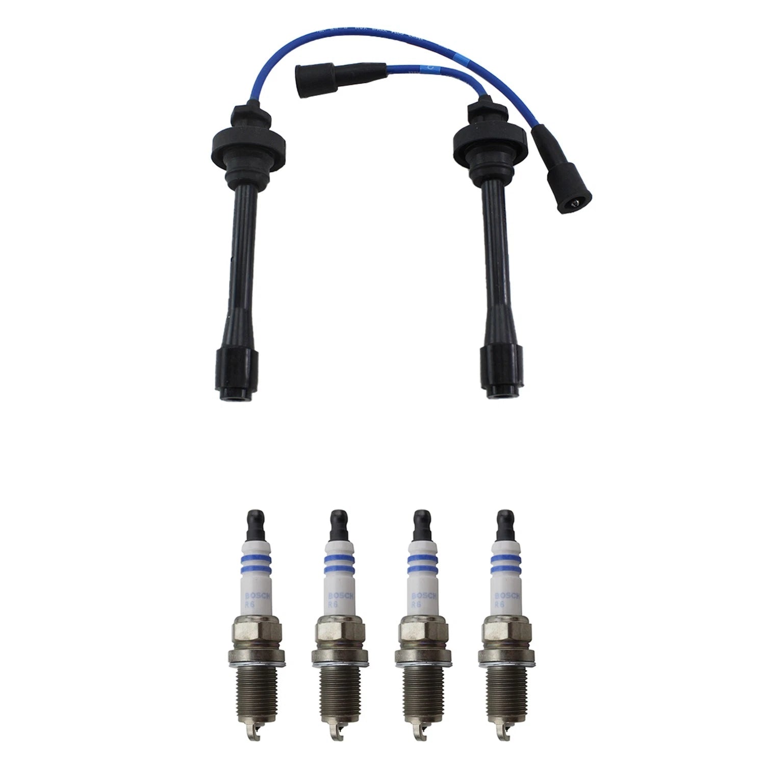 NGK 5mm Wire Set & Bosch Platinum Spark Plug Kit for Eclipse Galant Mirage (L4)